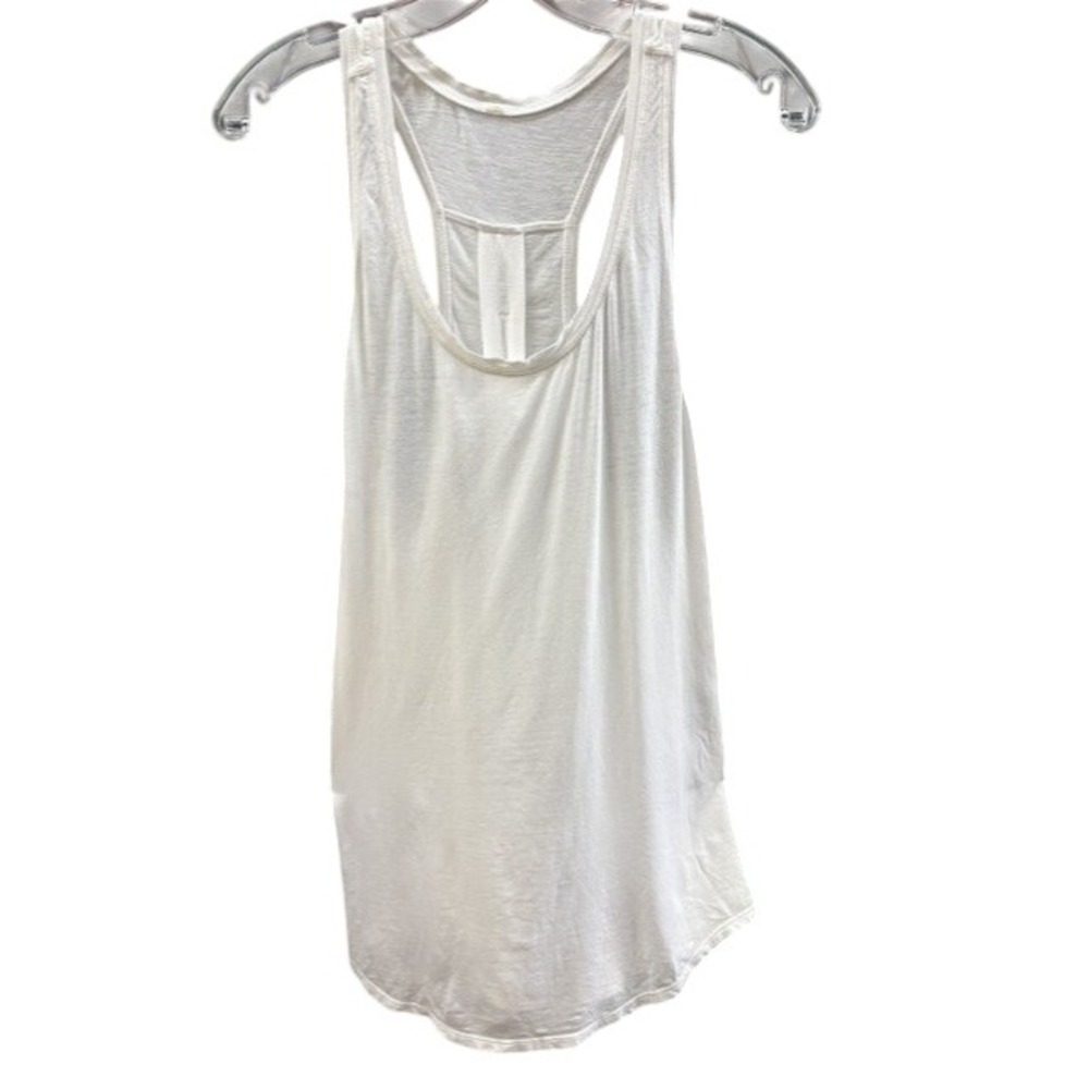 Lululemon Womensβ White Racerback Tank Top Pleated Back Activewear Yoga Small